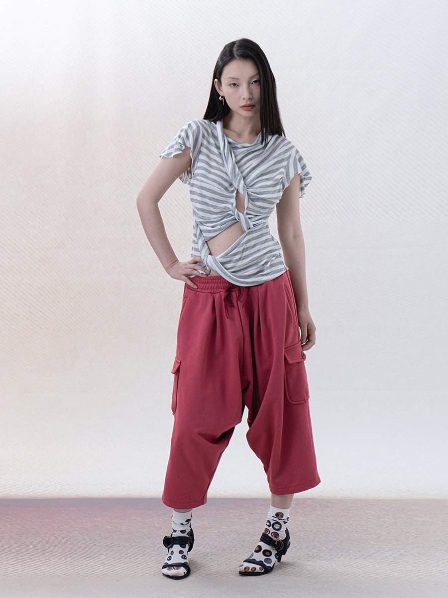 RIPPLE APPLE JERSEY CROPPED PANTS