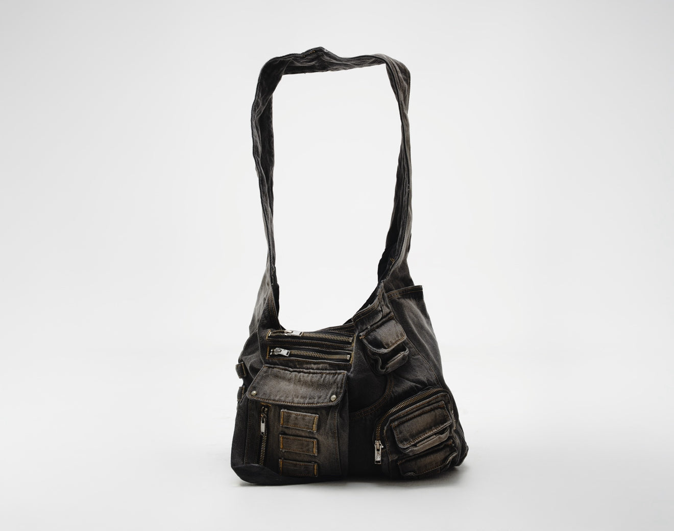 LONCHO “RAVE DENIM BAG” DYED BLACK