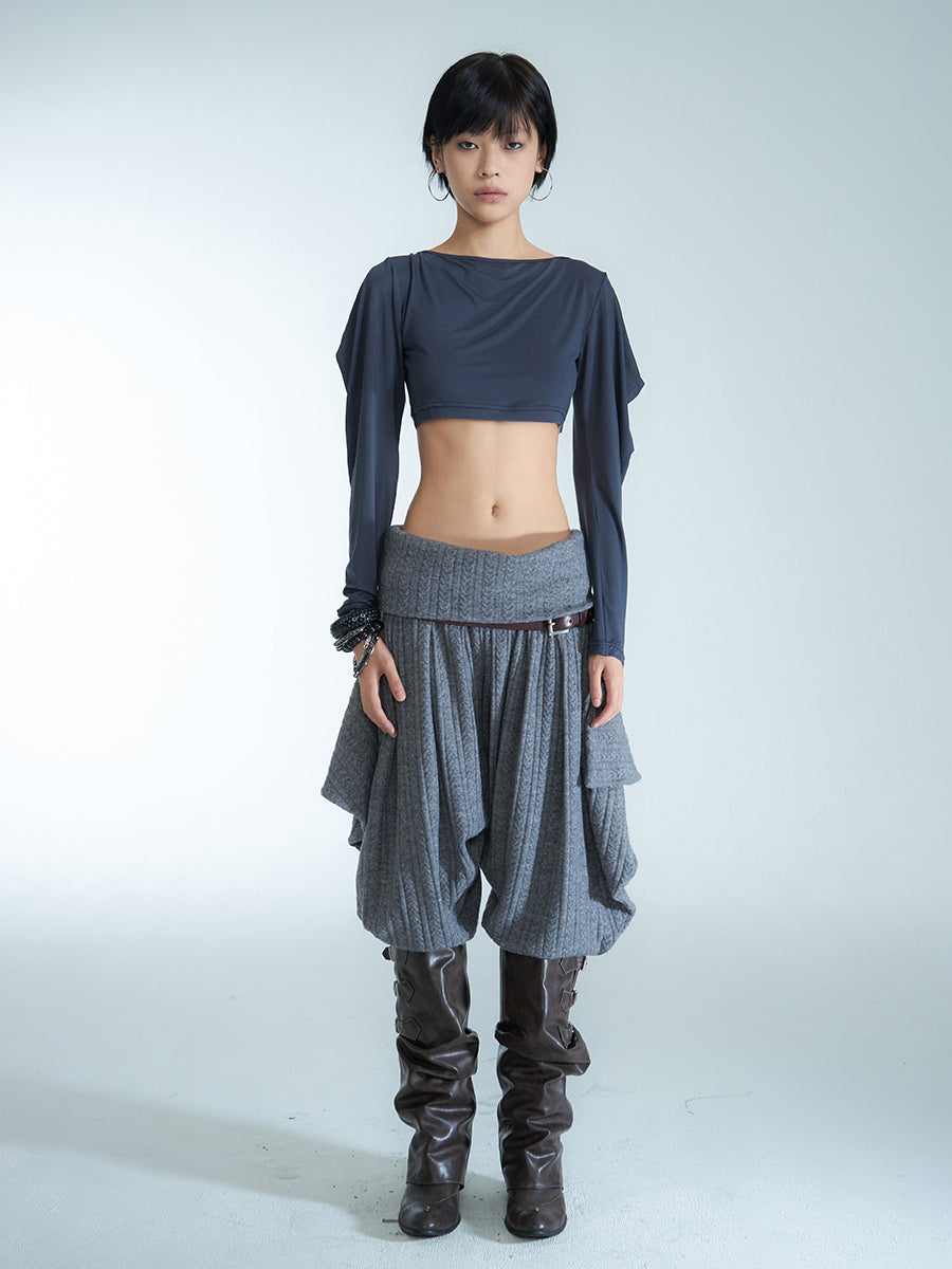 LUNA DRIFT KNIT PANTS-GREY