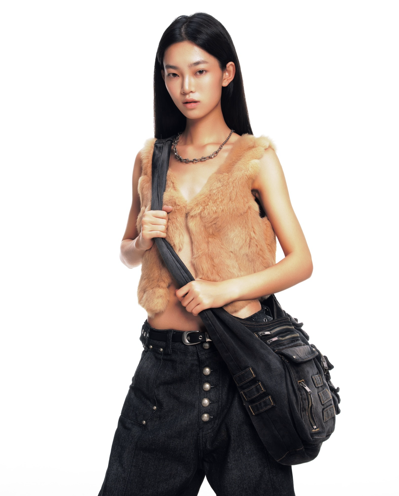 LONCHO “RAVE DENIM BAG” DYED BLACK