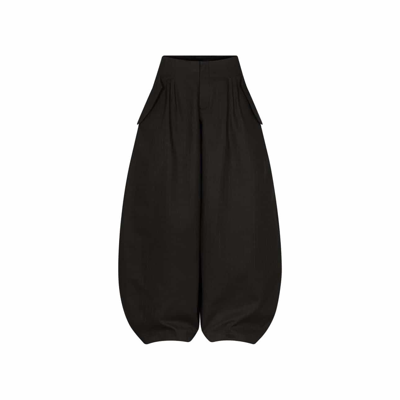 BLACK BAMBOO BAGGY PANTS