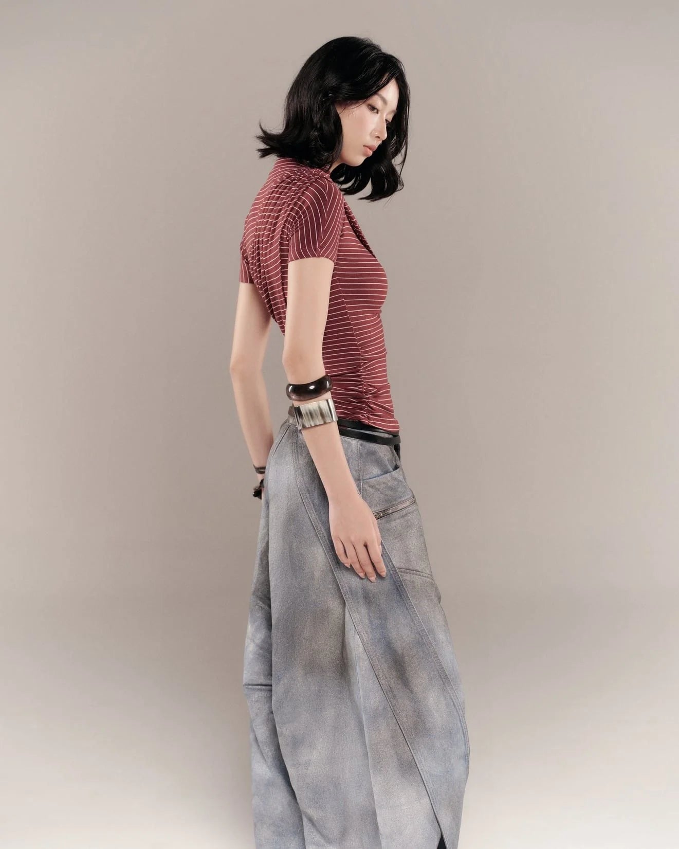 MONTY TOP- RED STRIPES