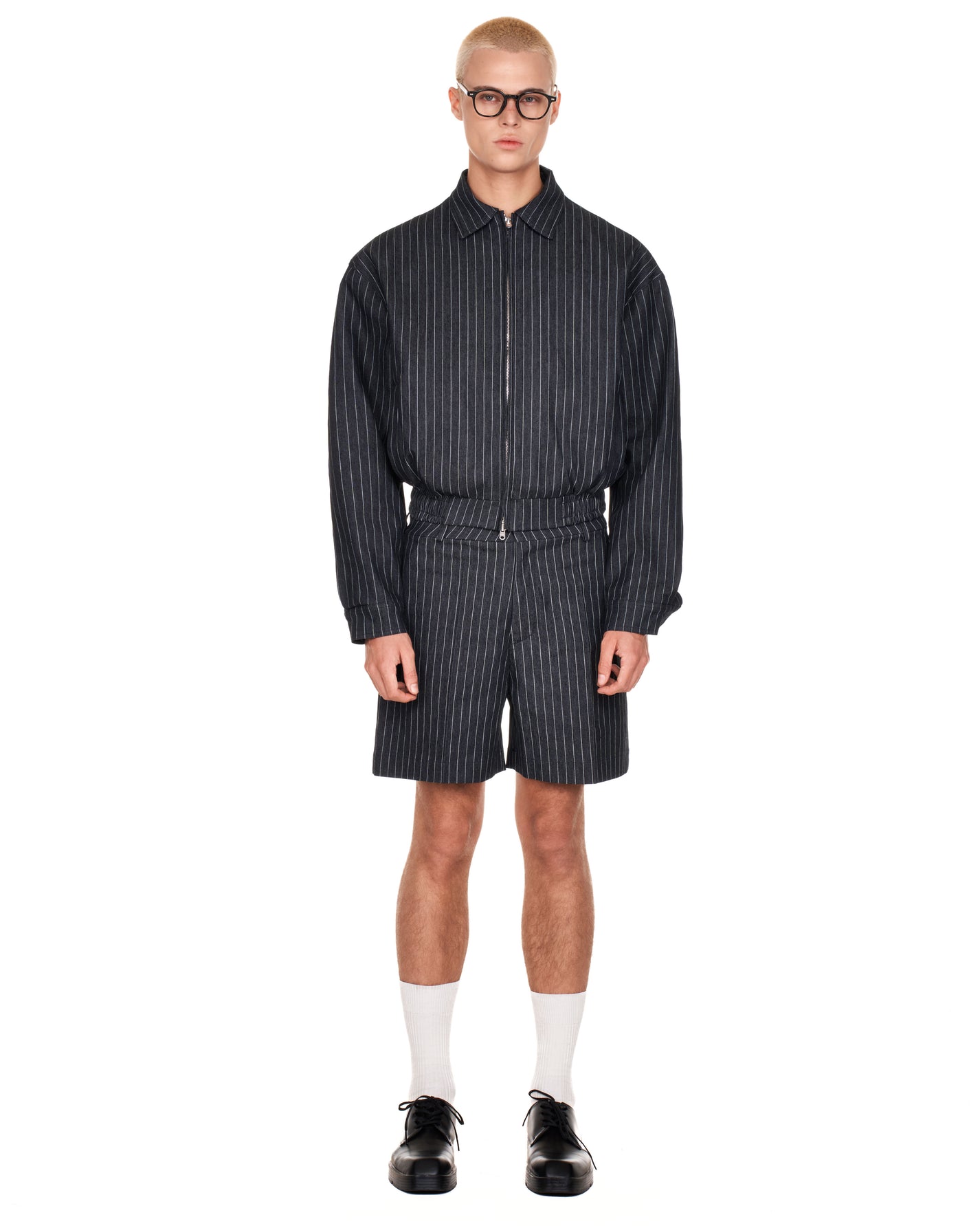 HERITAGE ZIP JACKET- BLACK PINSTRIPE