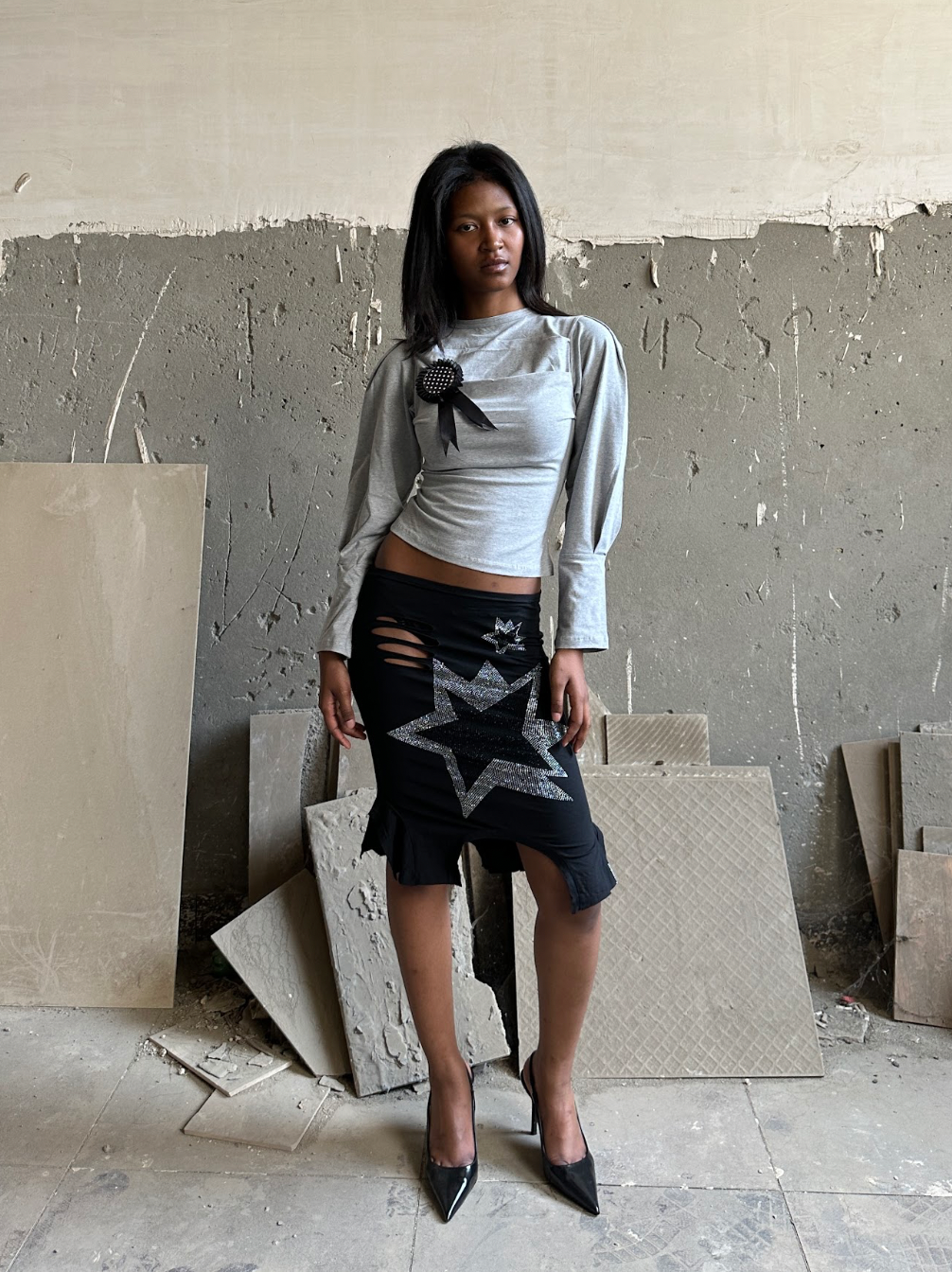 Pleated Jersey Top
