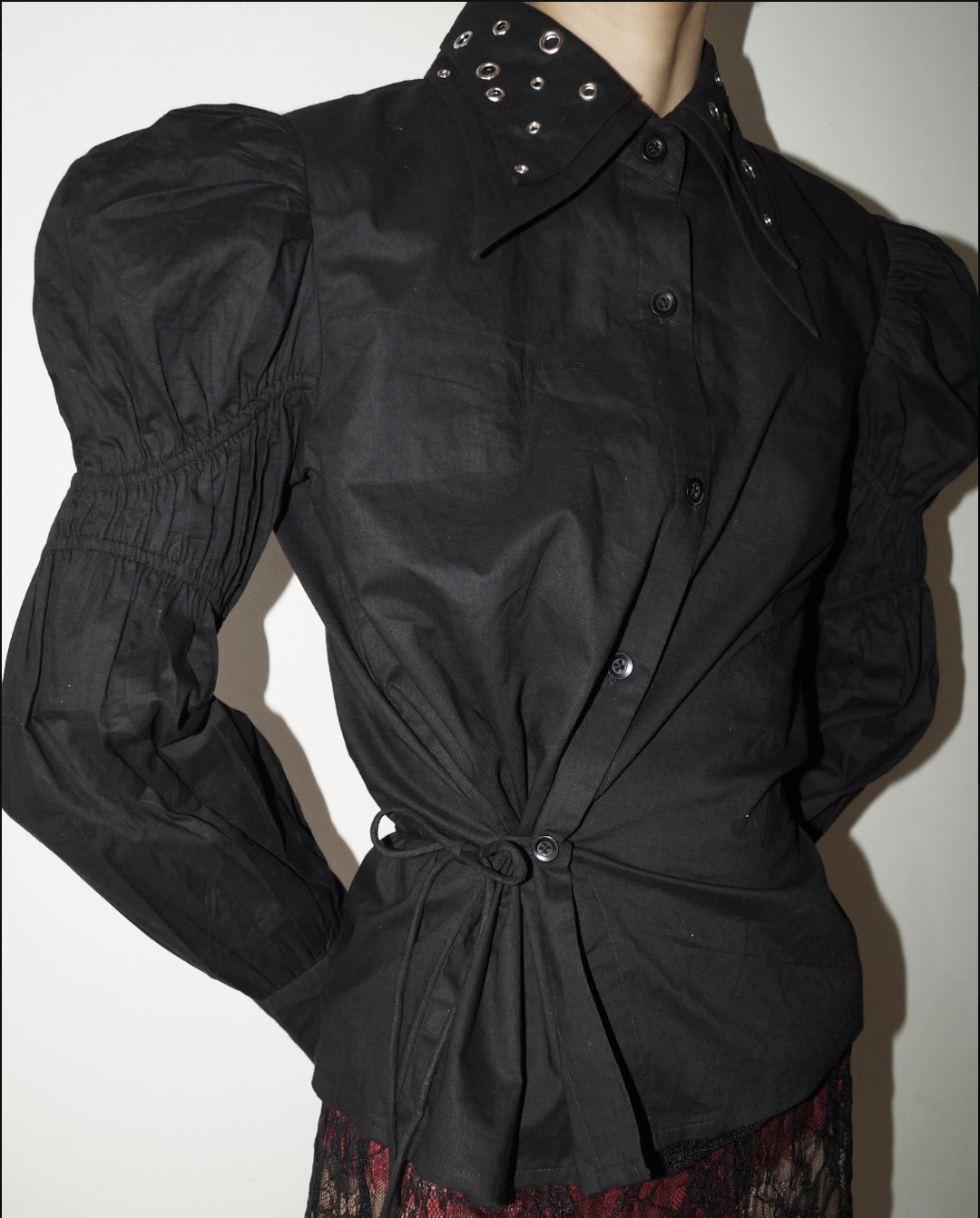 Double Collar Shirt- Black