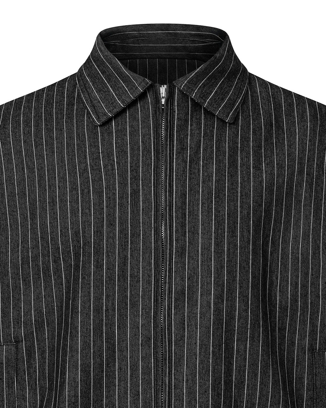 HERITAGE ZIP JACKET- BLACK PINSTRIPE